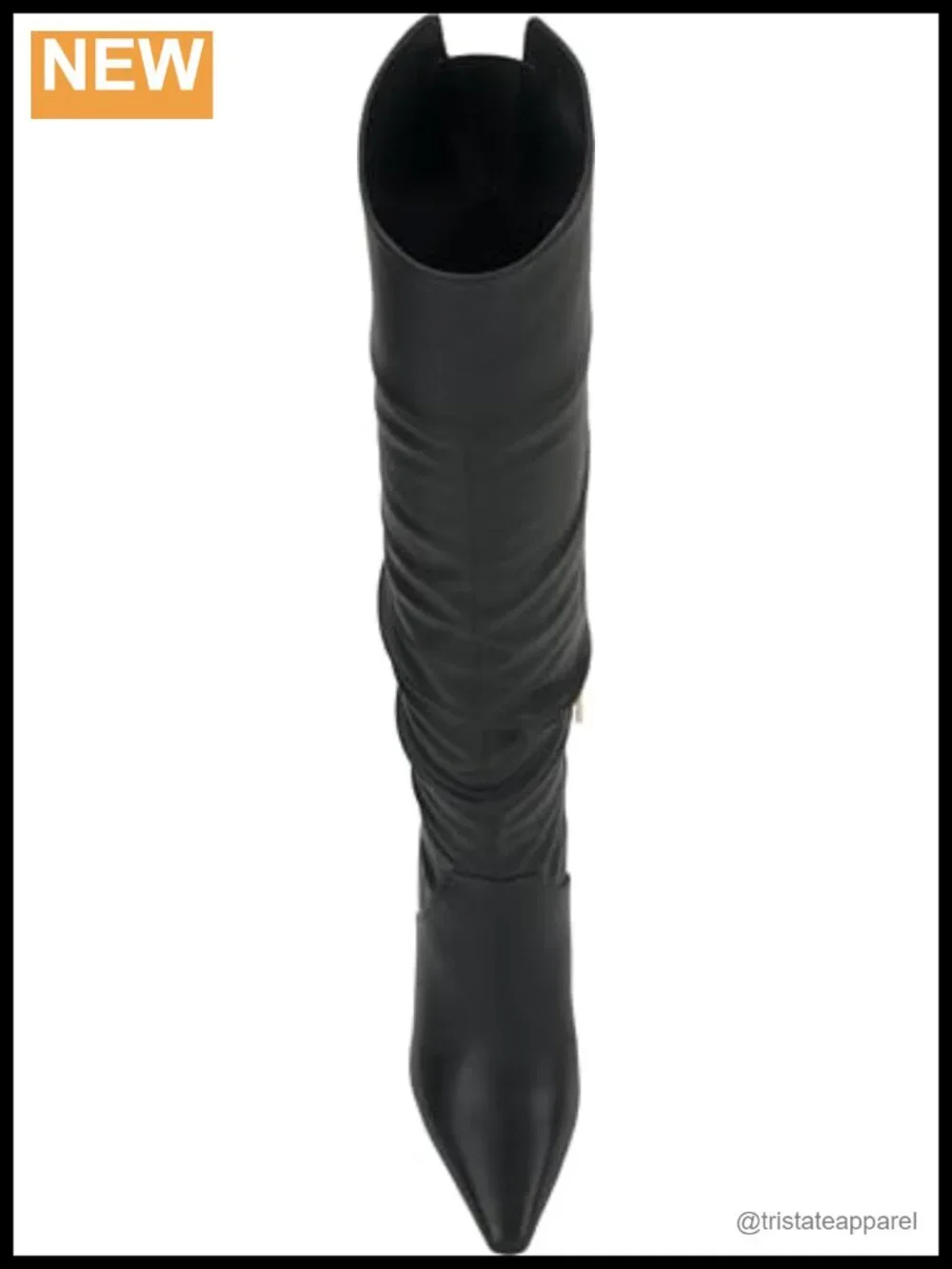 Faux Leather Over the Knee Stiletto Heel Slouch Boots Pointed Toe Zip